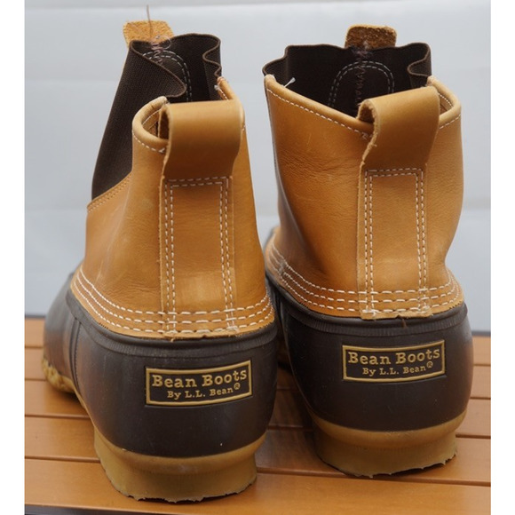 LL Bean Pull On Chelsea Duck Boots Men’s Size 12 Waterproof Brown Leather main image 5